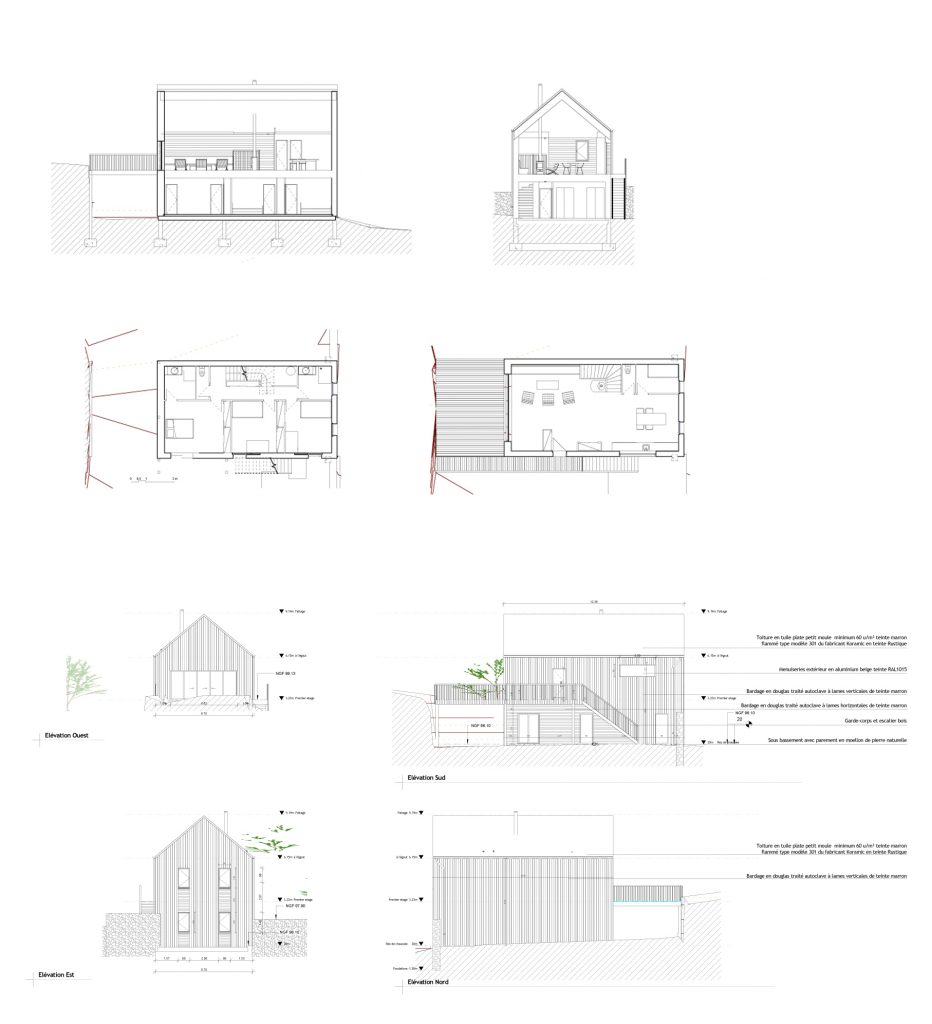Safia-BENAYAD-CHERIF-architecture_SANTEUIL_Elevations plans coupes
